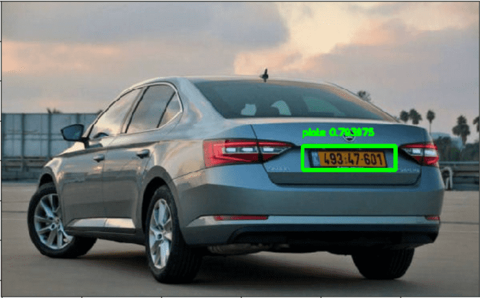 License plate detection project screenshot