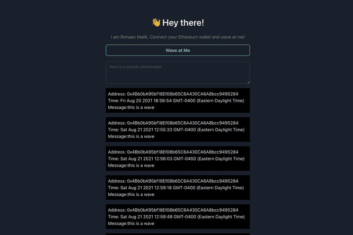 Wave Portal interface screenshot